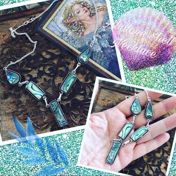 Abalone Shell Sterling Silver Necklace - Picture 2 of 5